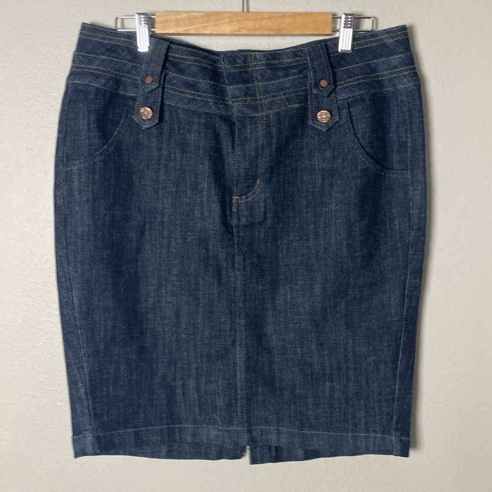 Boom Boom Jeans Dark Blue Denim Mini Skirt Size 1X